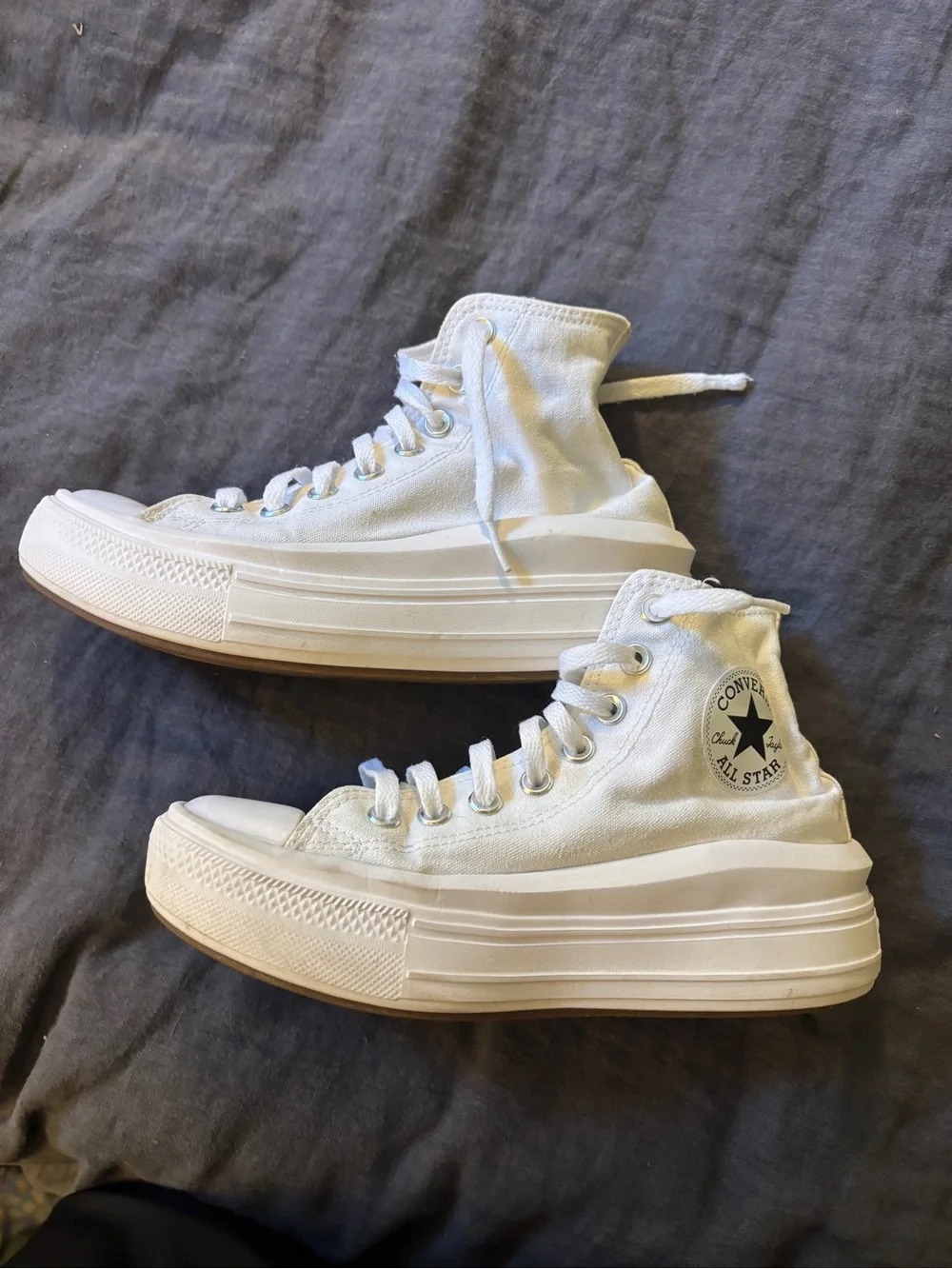 Converse White High Top Platform Sneakers